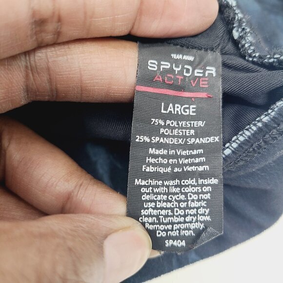 Spyder Active | Women's Black Tie Dyed Racerback Sports Bra (Size Large) - Picture 4 of 11